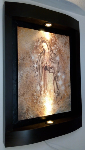 Cuadro Litografia Virgen De Guadalupe 2 Luces Led