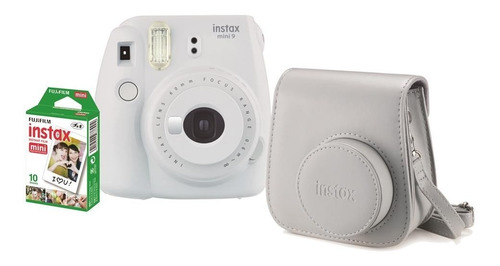 Kit Câmera Instax Mini 9 Branco Gelo + Bolsa + 10 Fotos 