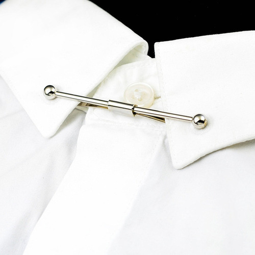 3 Peças Gravata Gola Alfinete Camisa Clipe Barra Broche