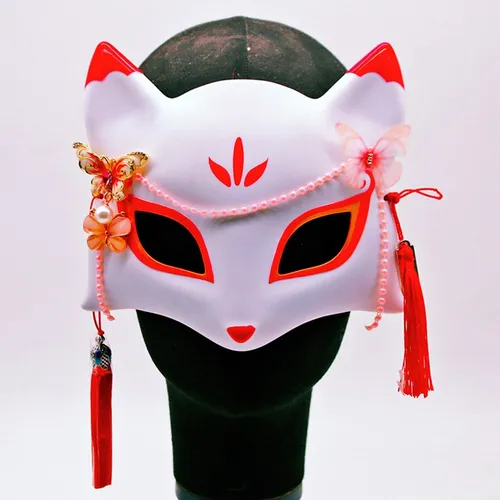 Máscara Japonesa De Kabuki Kitsune De Ed Abs Masques, Acceso