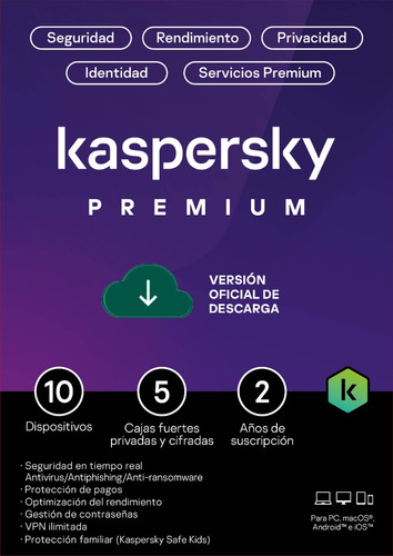 Kaspersky Premium 10 Dispositivos 2 Años