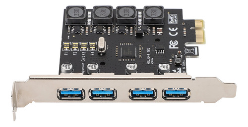 Adaptador De Placa De Expansão Pci-e De 4 Portas Para Usb 3.