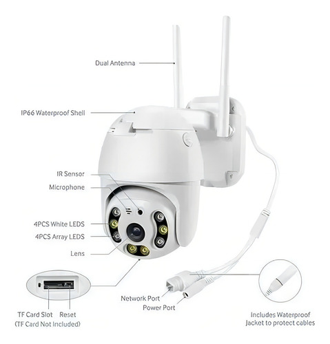 Camara Ip Wifi Exterior 2mp Yoosee Cod 22147 Color Blanco