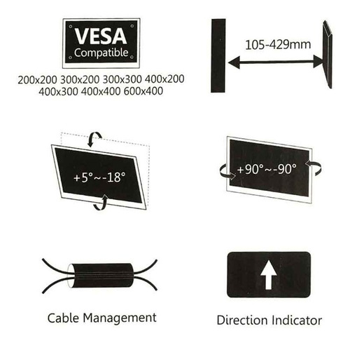 Base Giratoria E Inclinable De Pared Para Tv De 37 - 70 2