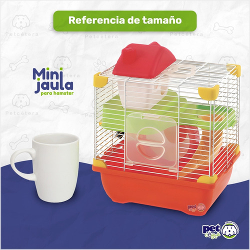 Imagen 5 de 9 de Jaula Para Hamster | Casita Rueda Resbaladilla Bebedero | Mi