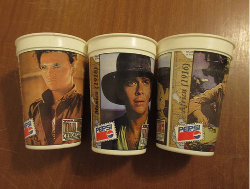 Lote De 3 Vasos Pepsi Indiana Jones Chronicles Diferentes
