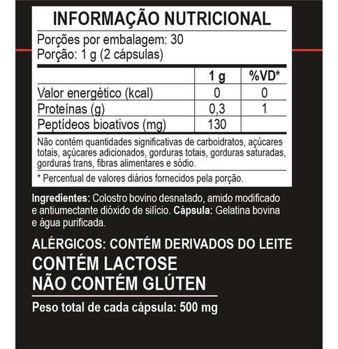Colostrum Unilife Colostro Bovino 60 Cápsulas