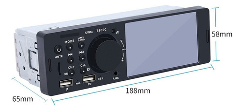 Rádio De Carro Mp5 1 Din Com 4,1'' Ecrã Tátil E Fm/aux/usb