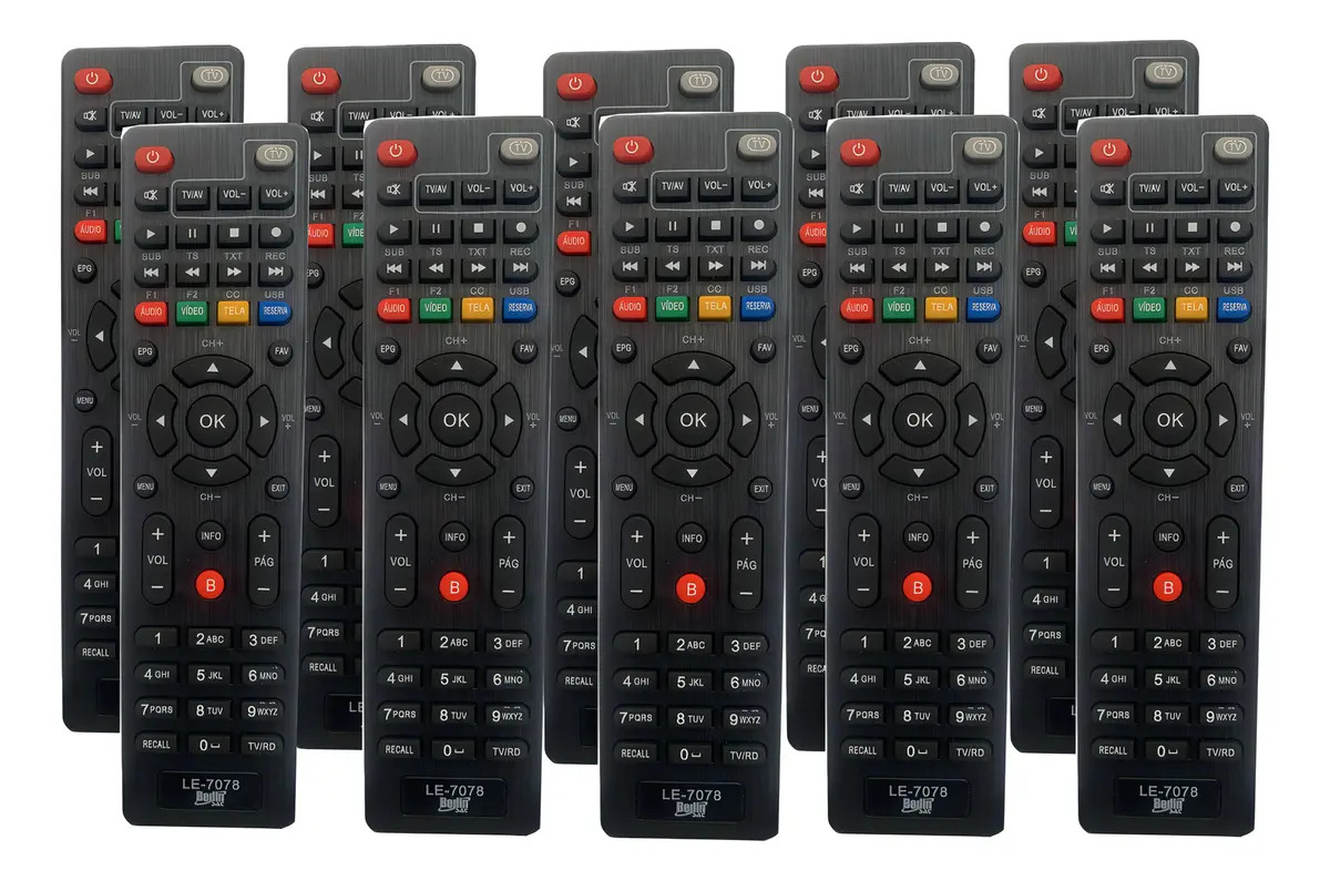 Kit 10 Controles Remotos Bedin Sat BS9900 BS9900s Compatíveis Skylink