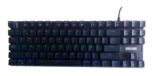 Teclado Gamer Good Game 80% Querty Rainbow Blue Switch Esp Color del teclado Negro Idioma Español Latinoamérica