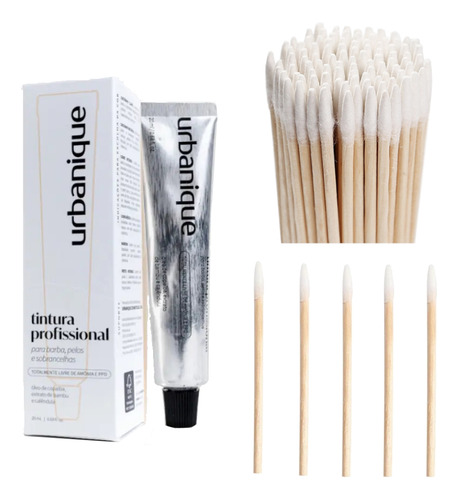 Tintura Profissional Para Sobrancelhas E 100 Palitos Madeira