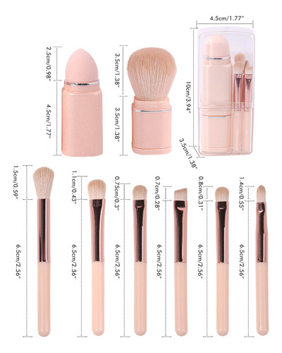 Set De Brochas De Maquillaje Retráctiles Para Cosméticos Fac