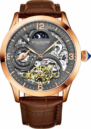 Reloj Hombre Stuhrling 3921.4 Automático Pulso Marron En