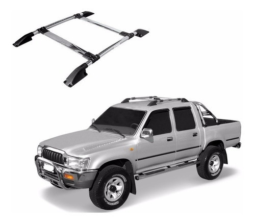 Bagageiro Rack Teto Hilux 1997 A 2004 Cromado 