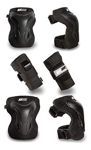 Rollerface, Set De Protecciones Pro, Negro, Md