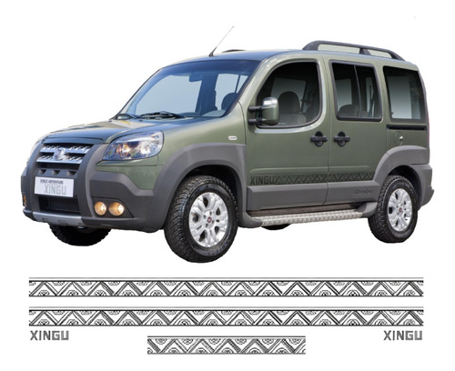Adesivo Logo Faixa Fiat Doblo Xingu Kit Completo