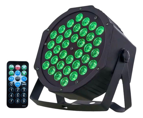 Canhão Parled 36 Leds Rgb 3w Triled Refletor Strobo Dmx Led