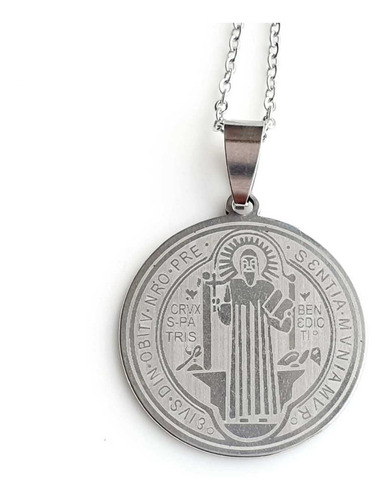 Medalla San Benito De Protección Con Cadena 