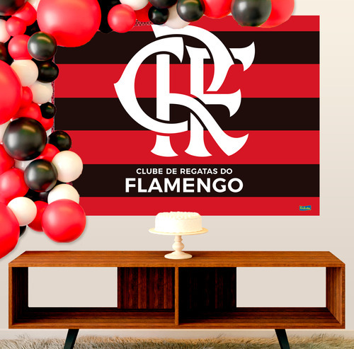 Painel Decorativo Festa Flamengo Decoração Aniversá 1,40 Cm