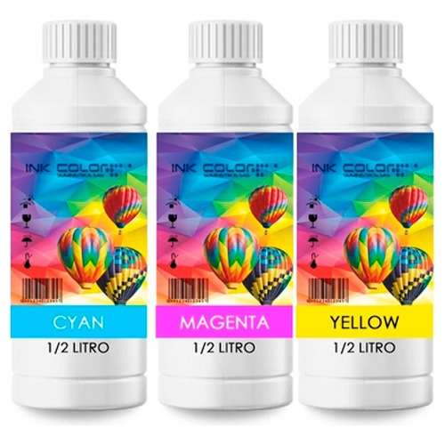 3 Medios Litro Tinta Color Genérica Para L575 L395 L396 L380