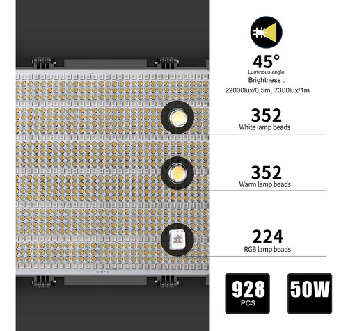 Kit Iluminación Gvm 1200d Rgb Led 50w Pack De 2 Nuevo!!!