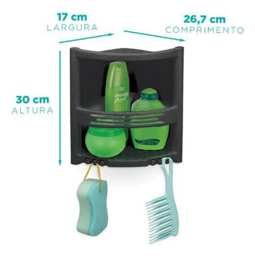 Porta Shampoo Cantoneira Cabe Tudo De Plástico- Nitron