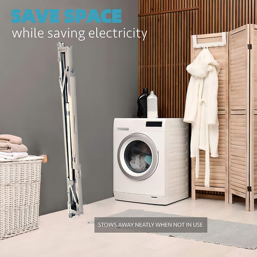 Jauree Perchero De Secado De Ropa, 2.4 M, De Acero Inoxidable, Ajustable Y Plegable, Ahorra Espacio, Para Interiores Y Exteriores, Con Ganchos Resistentes Al Viento