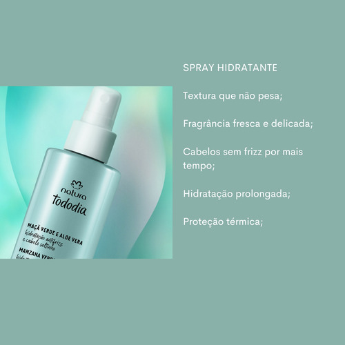Spray Máscara Maçã Verde E Aloe Vera Tododia Cabelos Natura