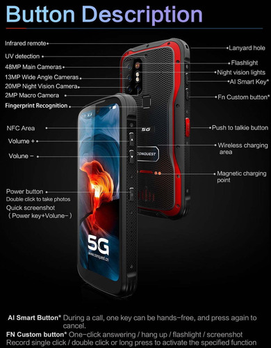 Conquest S20 Atex - Celular Resistente Conexión 5g Gps Wifi