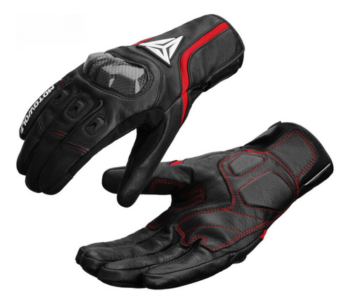 Guantes De Cuero Táctiles Para Motociclismo Motowolf 0305b