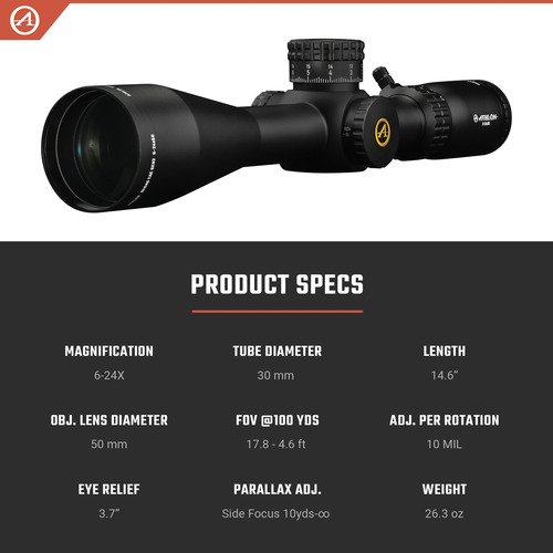 Mira De Rifle Athlon Optics Midas Tac Gen2 Aprs14 Ffp Mil 6-