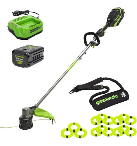 Desbrozadora Eléctrica Greenworks 80v Pro 17 String Trimmer Color Verde Lima
