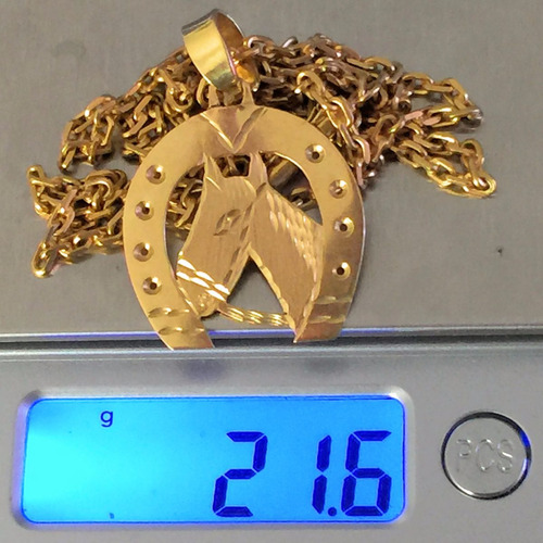Lindo Colar C/pingente Ouro 18k-21.6gr. Rico E Maravilhoso.
