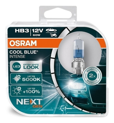 Bombillos Osram Cool Blue Hyper+ Hb3 12v 60w 5000k X2