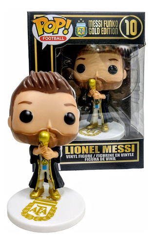 Muñeco Funko Pop Messi Copa Gold Edition 10 Bisht Capa Negra