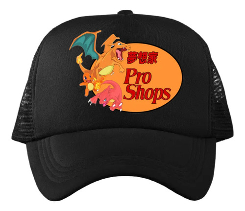 Gorra Negra Pokemon Charmander Pro Sho Unitalla Ajustable