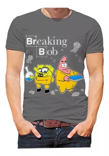 Camiseta Blusa feminina breaking bad bob esponja Baby look Preta