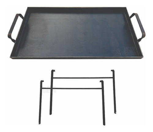 Plancha Chivitera 50x30 Con Juego De Patas Desmontables