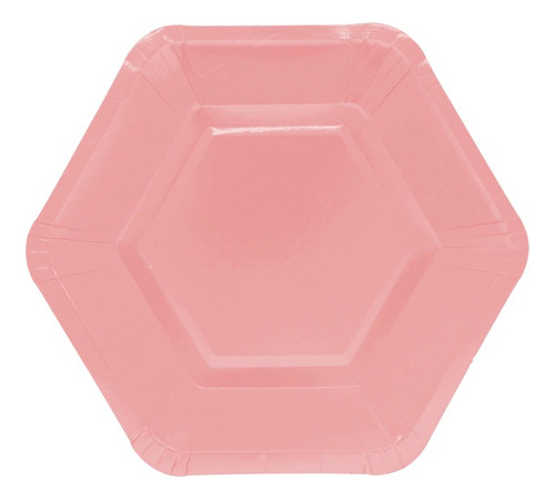 Plato Hexagonal Hexagono Colores 17 Cm X6 U. Descartables 