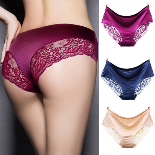 Imagen 3 de 10 de Bragas De Encaje Sin Costuras Para Mujer, 6 Piezas