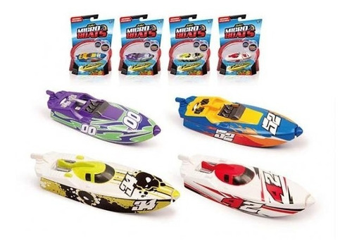 Conjunto Com 4 Micro Boats Veículo Aquático Lancha Dtc Zuru