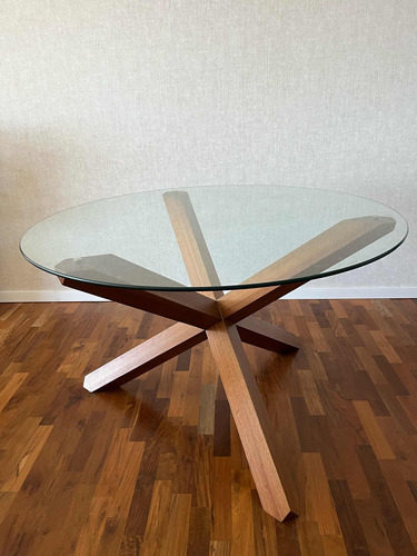 Mesa De Comedor - Madera Y Vidrio