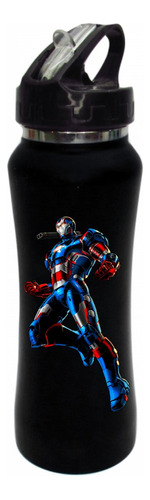 Termo Pitillo Iron Man Patriot Botilito Negro 650ml 