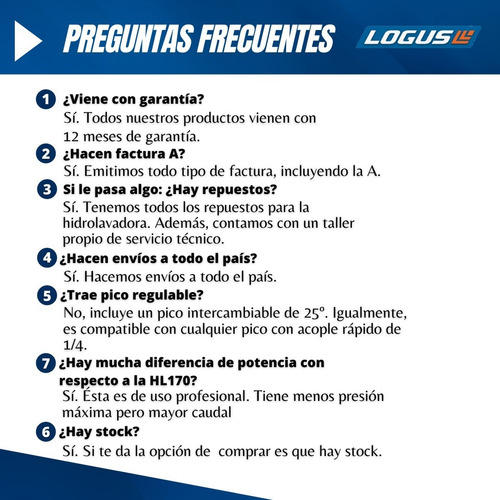 Imagen 8 de 9 de Hidrolavadora Logus 130bar - Profesional - Monofásica - 8lts