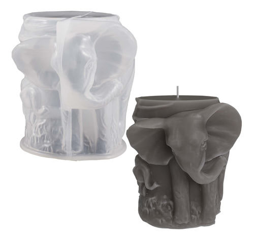 Molde De Silicona Elefante Espiral Para Velas Y Decoración Animal-column-elephant