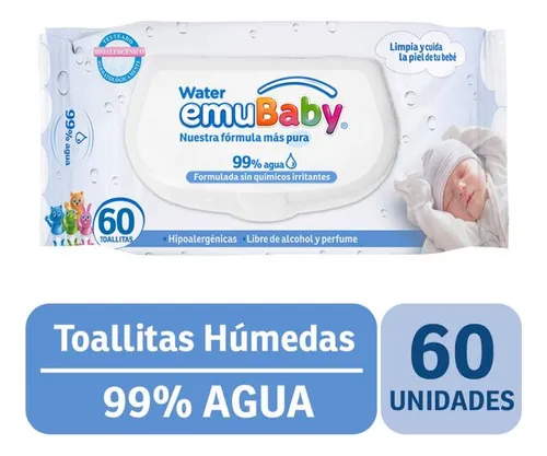 Emubaby 99% Agua Toallitas Humedas 60 Unidades