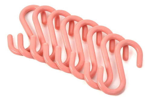 8 Ganchos Rosados De Plástico Multiusos