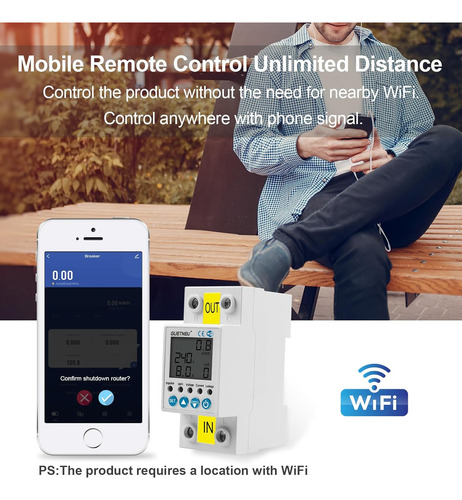 Disyuntor Wifi Multifuncional 110v 63a - Control Remoto Y Mo