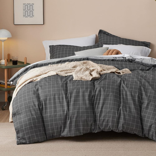 Bedsure Plaid Duvet Cover Queen - Conjunto De Fundas Nórdica