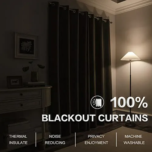 Cortinas Cortas 45 100% Blackout Para Cocina -2 Paneles Dov